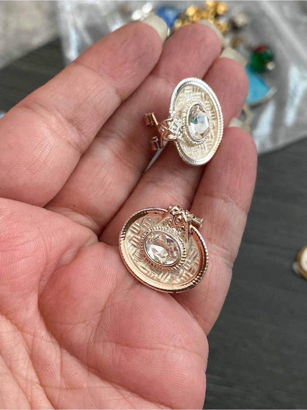 Gold-Tone Oval Crystal Drop Earrings - Women Jewelry
